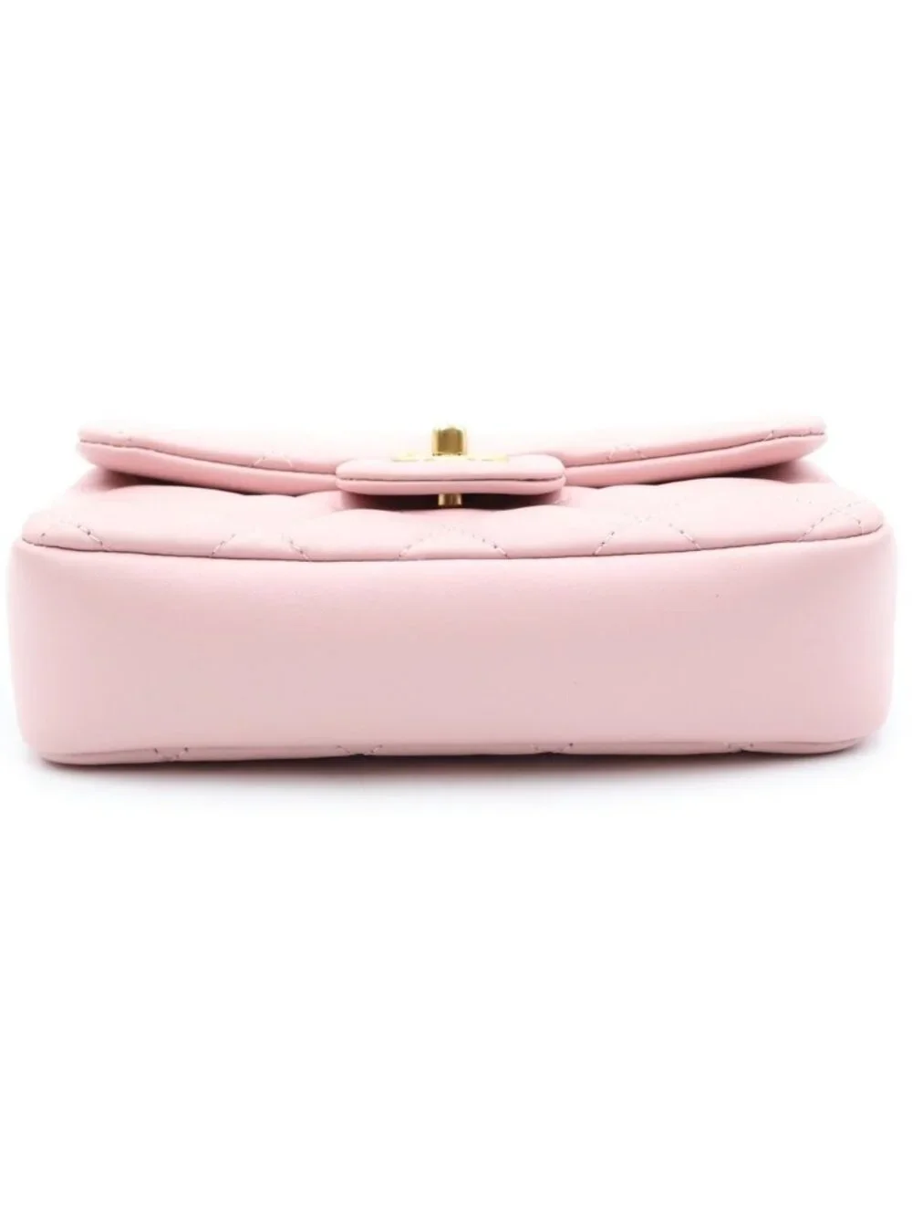 Chanel Mini Quilted 17 Chain Shoulder Bag Lambskin Pink